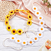CRASPIRE 2Pcs 2 Colors Cloth Small Sunflowe Wreath Headband OHAR-CP0001-19-4