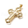 Brass Micro Pave Cubic Zirconia Shell Pendants KK-D328-26G-A-2
