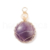 Natural Amethyst Pendants PALLOY-JF01556-01-1