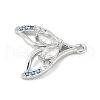 Brass Pave Light Sky Blue and Clear Cubic Zirconia Sea Animal Connector Charms KK-M326-07C-P-2