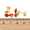 Cherry Brass Stud Earrings EJEW-H158-03G-5