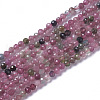 Natural Pink Tourmaline Beads Strands X-G-F596-06-2mm-1