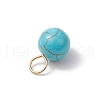 5Pcs 5 Colors Dyed Synthetic Turquoise Round Charms PALLOY-JF03415-5