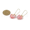 2 Pairs 2 Styles Heart & Flower Resin Dangle Hoop Earrings EJEW-JE06352-6
