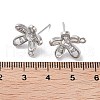 Brass Micro Pave Cubic Zirconia Stud Earring Findings KK-E107-17P-3