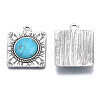 Synthetic Turquoise Pendants PALLOY-N157-027-3