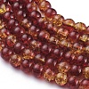 1Strand Two Tone Transparent Crackle Glass Round Beads Strands X-CCG-Q002-8mm-10-3