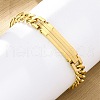 304 Stainless Steel Cuban Link Chain Bracelets for Women Men BJEW-R018-01G-2