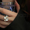 Florence Wind Retro Wave 925 Sterling Silver Cuff Rings for Women FS-WG5B5F1-01-3
