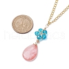 Glass & Cherry Quartz Glass Pendants Necklaces NJEW-JN04675-4
