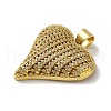 Rack Plating Brass Micro Pave Clear Cubic Zirconia Pendants KK-R158-12G-2