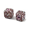 Cube Shape Polymer Clay Rhinestone Beads CLAY-NH0001-08B-2