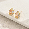 Elegant S925 Sterling Silver Cubic Zirconia Stud Earrings JG6162-4