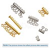 Brass Magnetic Slide Lock Clasps KK-TA0007-64-2