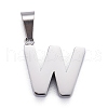 304 Stainless Steel Letter Pendants STAS-H127-W-P-1