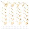 Unicraftale 50Pcs 5 Styles Brass Studs Earrings Finding KK-UN0003-33-1