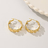 Stainless Steel Irregular Leaf Hoop Earrings JJ2529-4