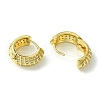 Brass with Cubic Zirconia Hoop Earrings EJEW-K267-09G-2