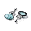 Synthetic Turquoise Oval Pendants G-A093-02P-03-2