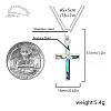 304 Stainless Steel Pave Natural Paua Shell Religion Cross Pendant Necklaces for Women FS-WG66782-01-3