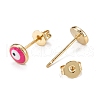 Brass Enamel Stud Earrings EJEW-D274-02M-02-3