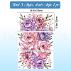 3 Sheets 3 Styles Flower PVC Waterproof Decorative Stickers DIY-WH0404-029-3