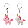 2Pcs 2 Colors Cartoon Unicorn PVC Plastic Keychain KEYC-JKC00676-1