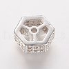 Brass Micro Pave Cubic Zirconia Beads ZIRC-K063-32P-2