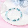 3Pcs 3 Colors Faceted Round Electroplate Glass Beads Stretch Bracelets for Women BJEW-JB11628-3