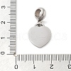 304 Stainless Steel European Dangle Charms OPDL-L013-38E-3