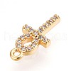 Brass Micro Pave Clear Cubic Zirconia Charms KK-T075-08G-2