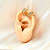 Brass Micro Pave Clear Cubic Zirconia Cuff Earrings EJEW-F370-36G-2