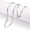 Brass Heart Link Chain Necklaces NJEW-N054-10P-1