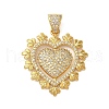 Rack Plating Brass Micro Pave Cubic Zirconia Pendants KK-P279-05C-G-1