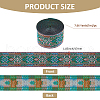 Ethnic Style Polyester Jacquard Flower Ribbons SRIB-WH0011-263A-2