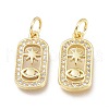 Brass Micro Pave Clear Cubic Zirconia Charms ZIRC-L076-053G-1