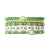 5Pcs 5 Styles Heart Acrylic & Glass Seed Beaded Stretch Bracelet Sets BJEW-JB10473-04-1