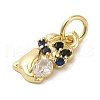 Brass Micro Pave Clear Cubic Zirconia Pendants KK-R162-017B-G-2
