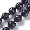 Dyed & Heated Natural Black Agate Beads Strands G-F620-05A-14mm-1