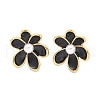 Flower 304 Stainless Steel Stud Earrings EJEW-C142-02G-01-4