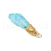 5Pcs Electroplated Natural Quartz Pendants PALLOY-JF03161-5