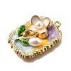 Alloy Enamel Pendants ENAM-K076-02B-G-3