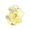 Brass Pave Clear Cubic Zirconia Beads KK-F875-13G-2