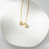 Heart Initial Brass Micro Pave Clear Cubic Zirconia Pendant Necklaces FS-WG89C2E-10-1
