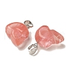 Cherry Quartz Glass Pendants G-Z067-02P-07-3