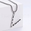 3Pcs Stainless Steel Textured Letter Pendant Box Chain Necklaces LW4134-48-1