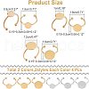 CHGCRAFT 24Pcs 6 Style Stainless Steel Open Cuff Finger Ring Finding FIND-CA0004-44-2