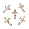 Rack Plating Golden Tone Alloy Mosaic Style Pendants ENAM-G213-01G-03-4