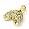 Brass Micro Pave Clear Cubic Zirconia Pendants KK-M279-01G-M-2