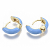 Brass Huggie Hoop Earrings EJEW-S209-01B-4